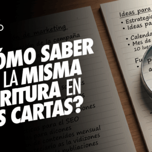 ¿Cómo saber si es la misma escritura en dos cartas?